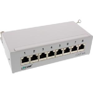 InLine Patch Panel Cat.6A table / wall assembly 8 Port light grey RAL7035